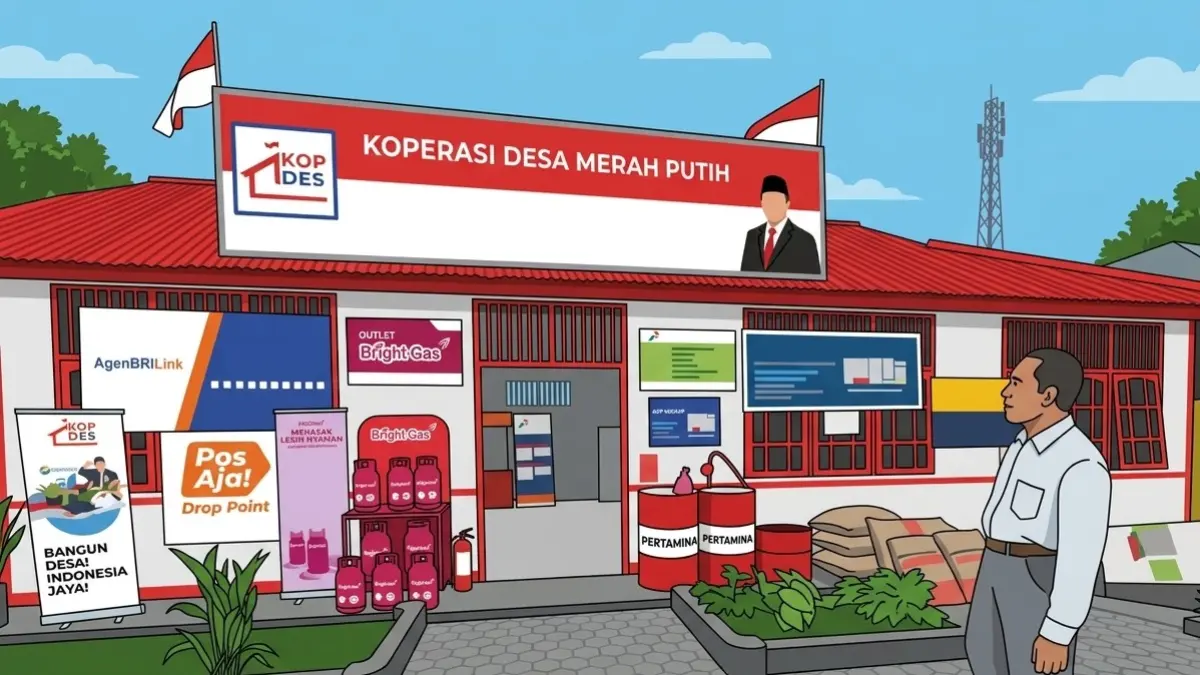 Ilustrasi Koperasi Merah Putih (AI)
