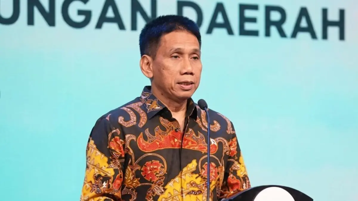 Wamendagri III Akhmad Wiyagus saat berpidato dalam acara peluncuran Bahan Ajar Pendidikan Antikorupsi, di kantor Kemendagri, Jakarta Pusat, pada Senin (11/5). (Sumber: Istimewa).