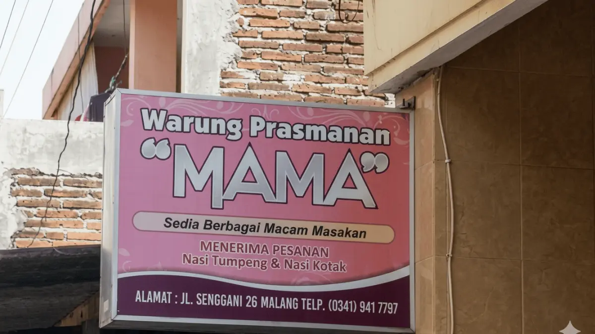 Warung prasmanan mama terletak di jalan senggani malang. (Jatim / Google)