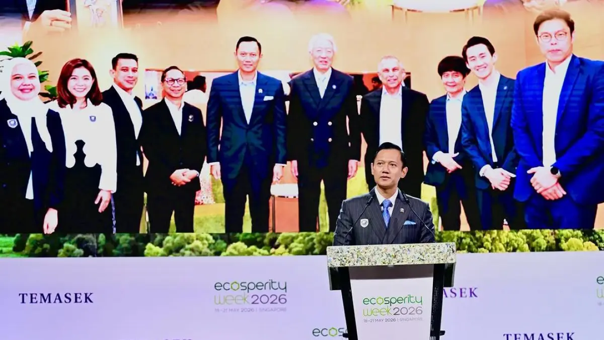 Menteri Koordinator Bidang Infrastruktur dan Pembangunan Kewilayahan Agus Harimurti Yudhoyono dalam forum Ecosperity Week 2026. (@agusyudhoyono)