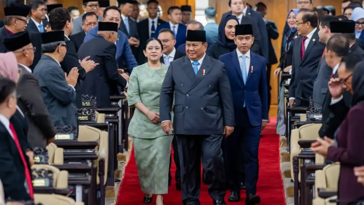 Presiden Prabowo Subianto dalam rapat paripurna ke-19 RI Masa Persidangan V Tahun Sidang 2025–2026, Jakarta, Rabu (20/5). (@puanmaharaniri)
