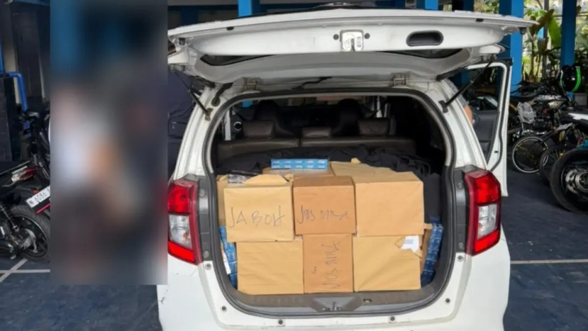 Mobil pengangkut rokok ilegal diamankan Bea Cukai Malang. (Bea Cukai Malang)