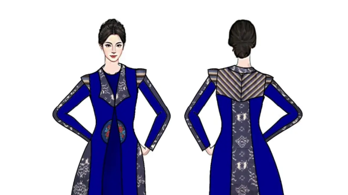 INOVATIF: Busana One Set Blue (Ren-095) karya Rumah Rensa dari SMKN 1 Turen.