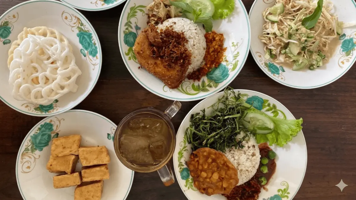 Aneka masakan ala sunda dengan sambal. (Iwa Sobara)