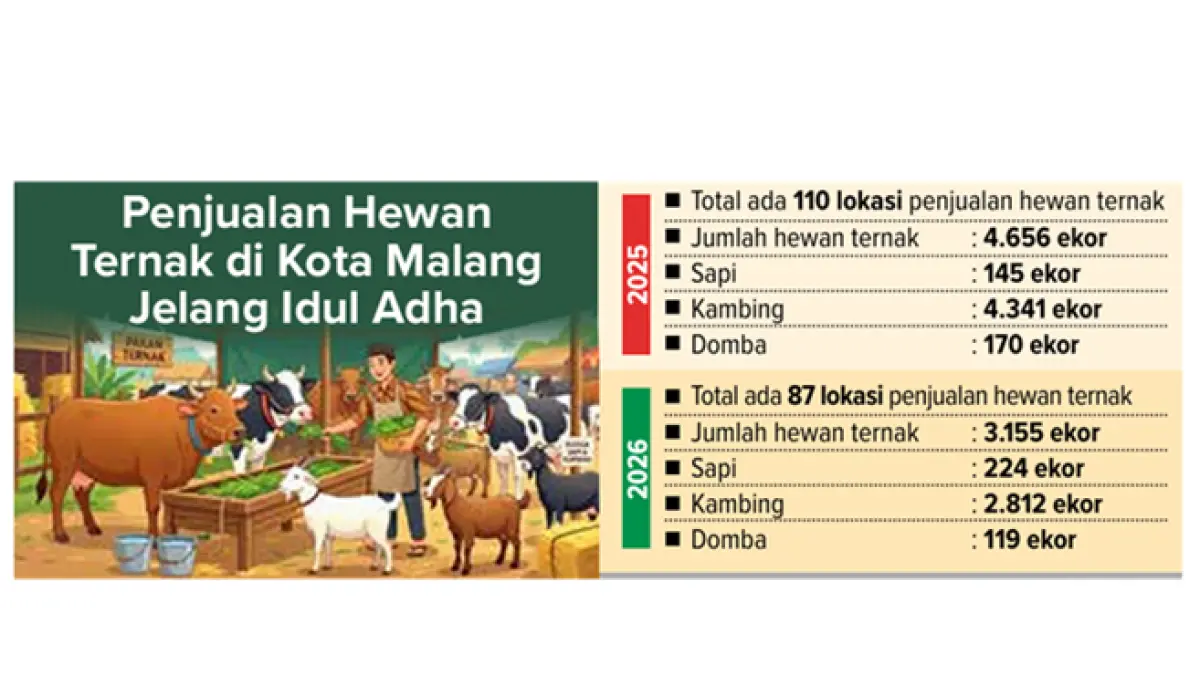 Grafis Penjualan Hewan Ternak di Kota Malang Jelang Idul Adha