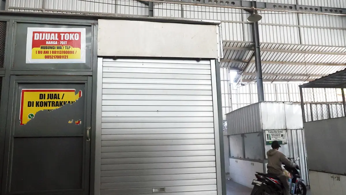 kios pedagang di Pasar Sukun dijual