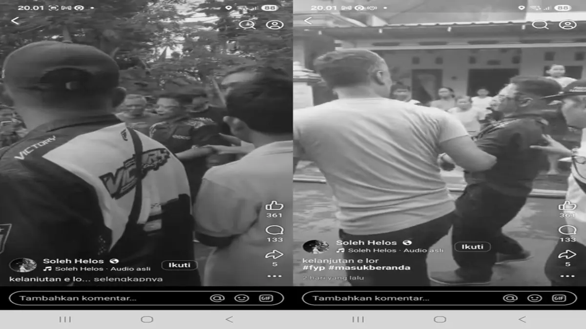 Tangkapan layar pria mengamuk di Sumberpucung. (Istimewa)