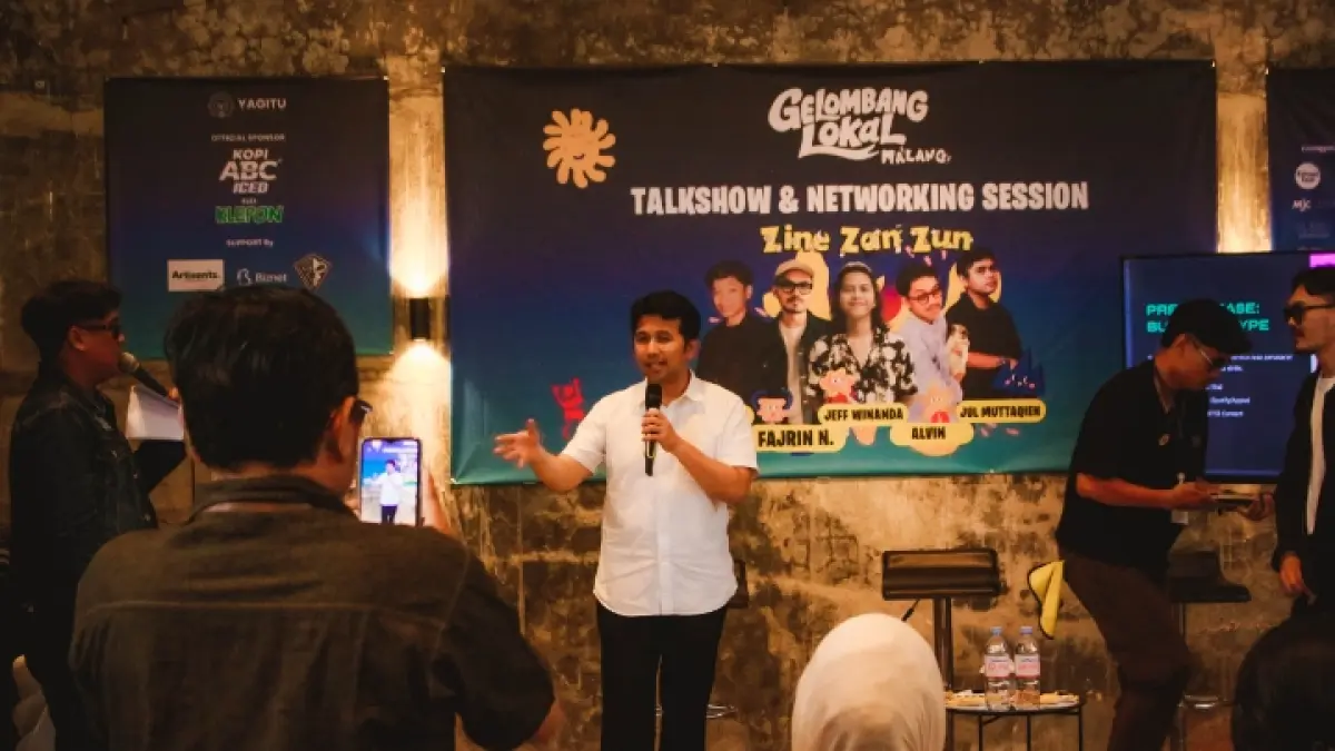 BANGGA: Wakil Gubernur Jawa Timur Emil Dardak saat memberikan sambutan di festival Gelombang Lokal (22/5).
