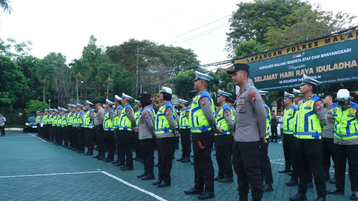 400 Personel Disiagakan Amankan Malam Takbir dan Idul Adha di Kabupaten Malang. (Humas Polres Malang)