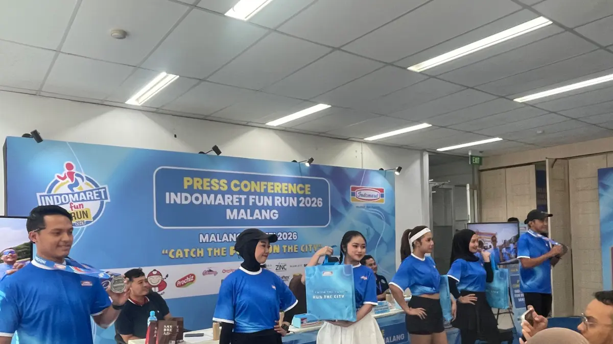 Konferensi pers Indomaret Fun Run 2026, jUMAT (29/5). (Andika Satria Perdana/Radar Malang)