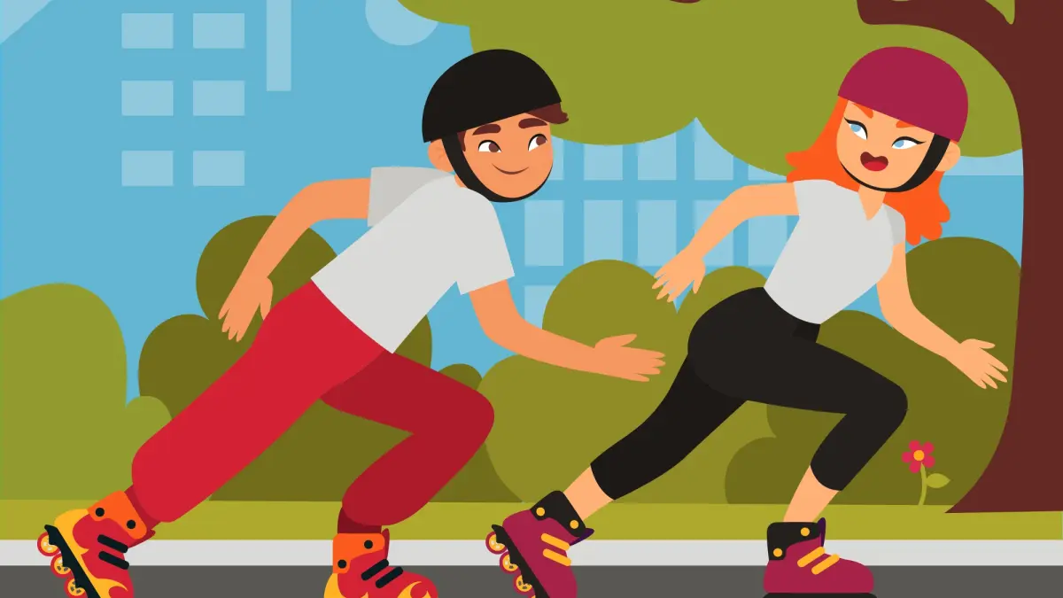 Illustrasi Atlet Sepatu Roda