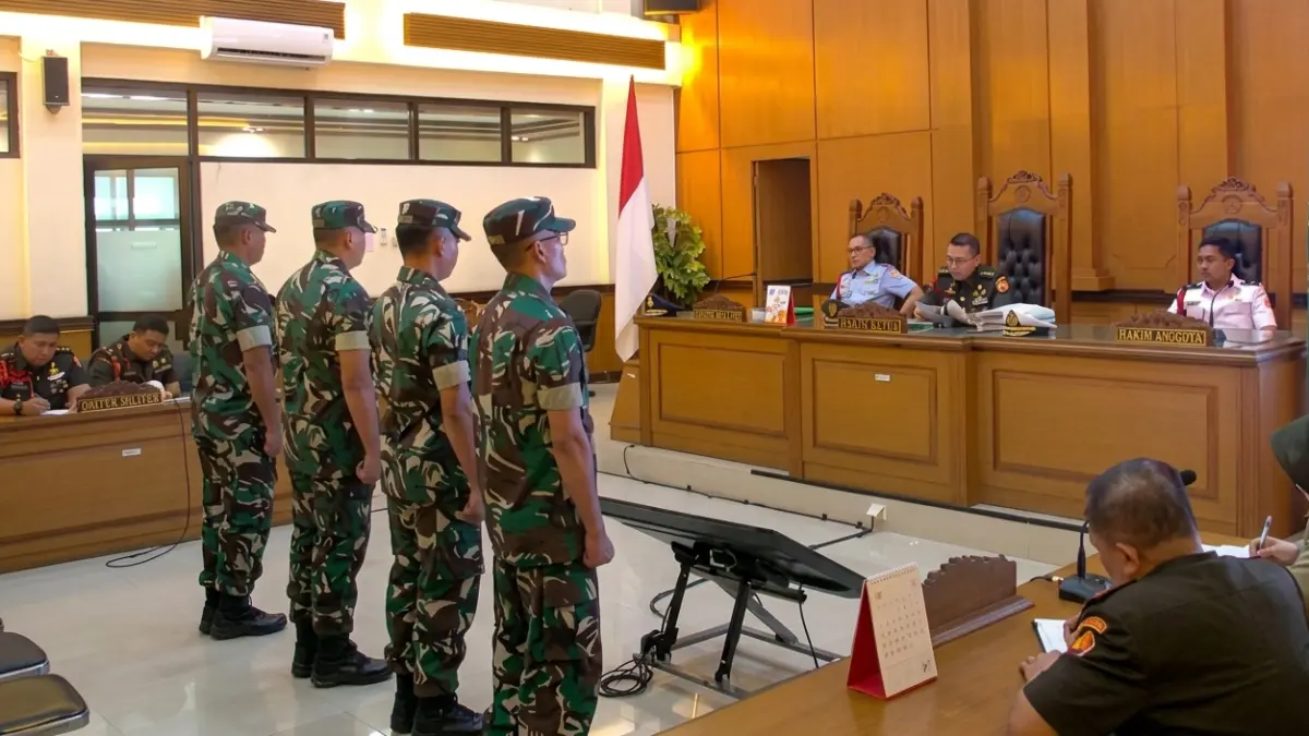 SIDANG VONIS PENGADILAN MILITER: Vonis terhadap Empat Penyiram Air Keras ke Andrie Yunus (Sumber: Istimewa).