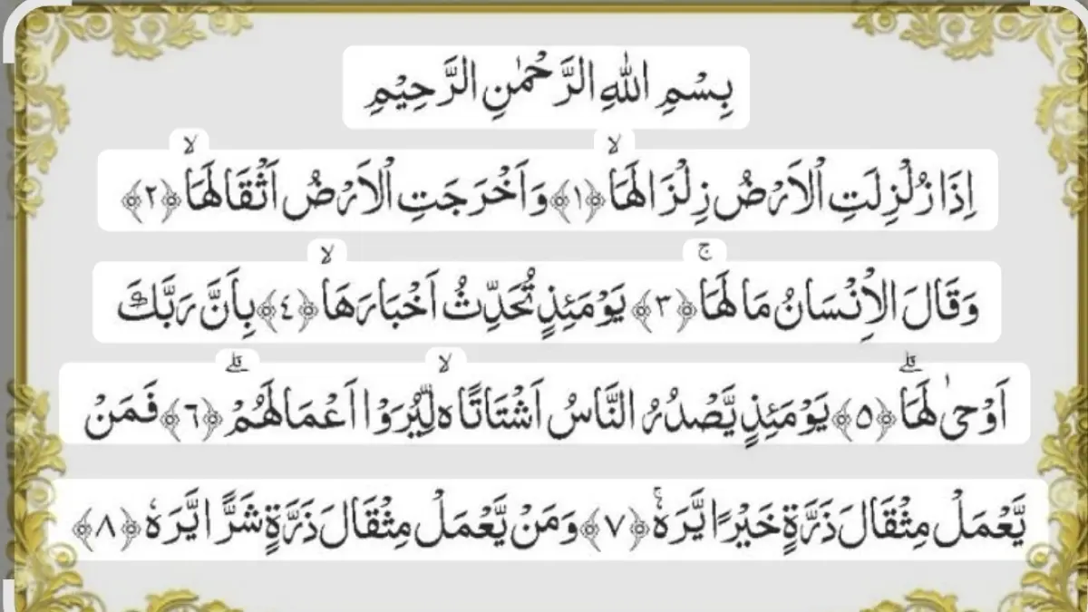 BUMI BERGUNCANG: Surat Al Zalzalah yang merupakan surat ke-99 dalam Al Qur