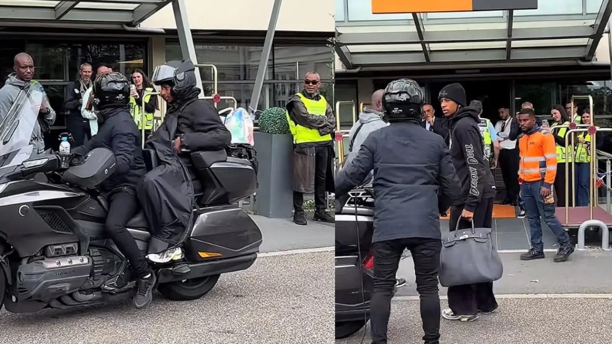Olise menuju bandara dengan  ojek motor (tiktok/MeninBlazers)