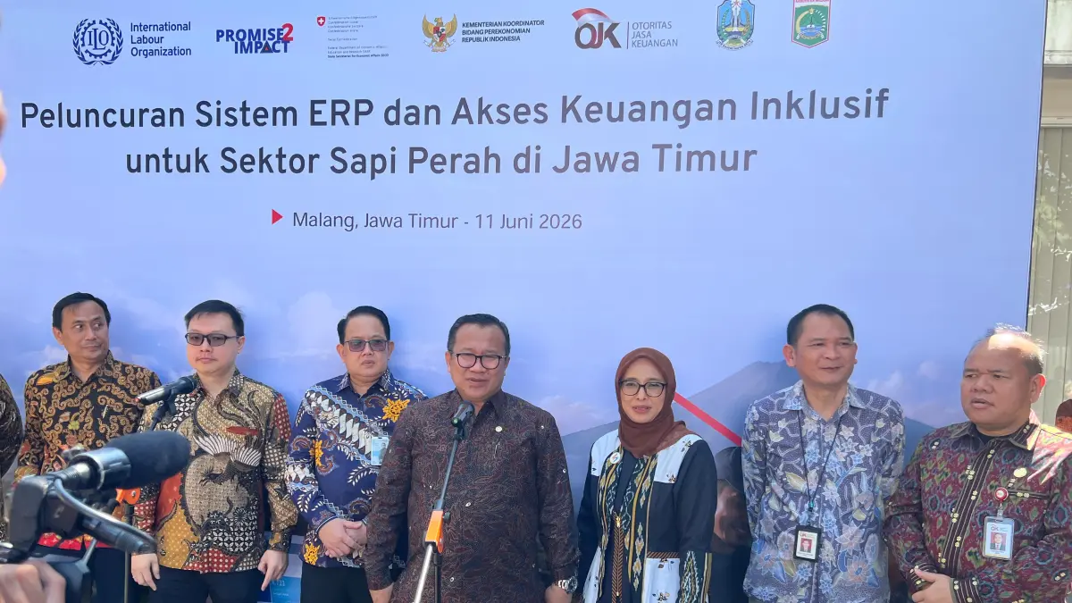 SINERGI: Acara peluncuran sistem ERP dan akses keuangan inklusif untuk sektor sapi perah di Jawa Timur yang dihadiri sejumlah pihak terkait.