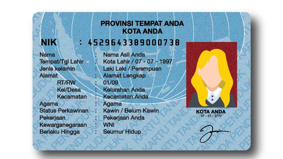 ILUSTRASI KTP: Identitas yang Wajib Dimiliki setiap WNI (Sumber: Pngtree).