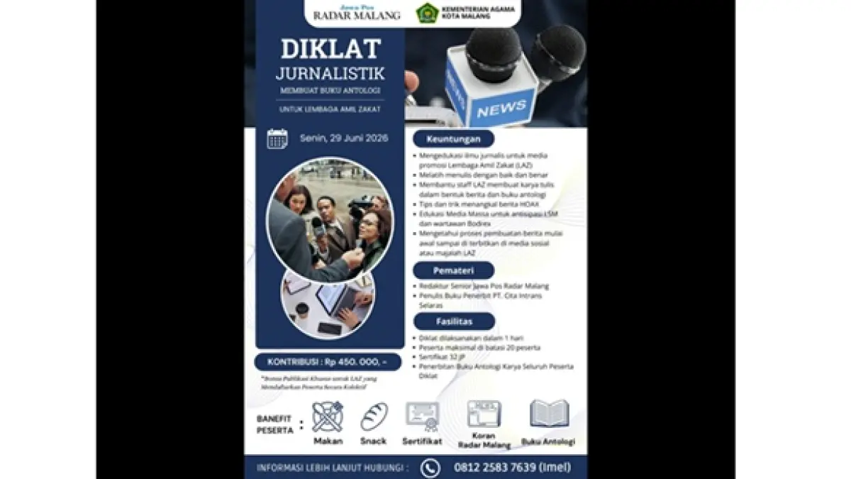 Gandeng Kemenag, Jawa Pos Radar Malang Gelar Diklat Jurnalistik untuk LAZ Se-Malang Raya