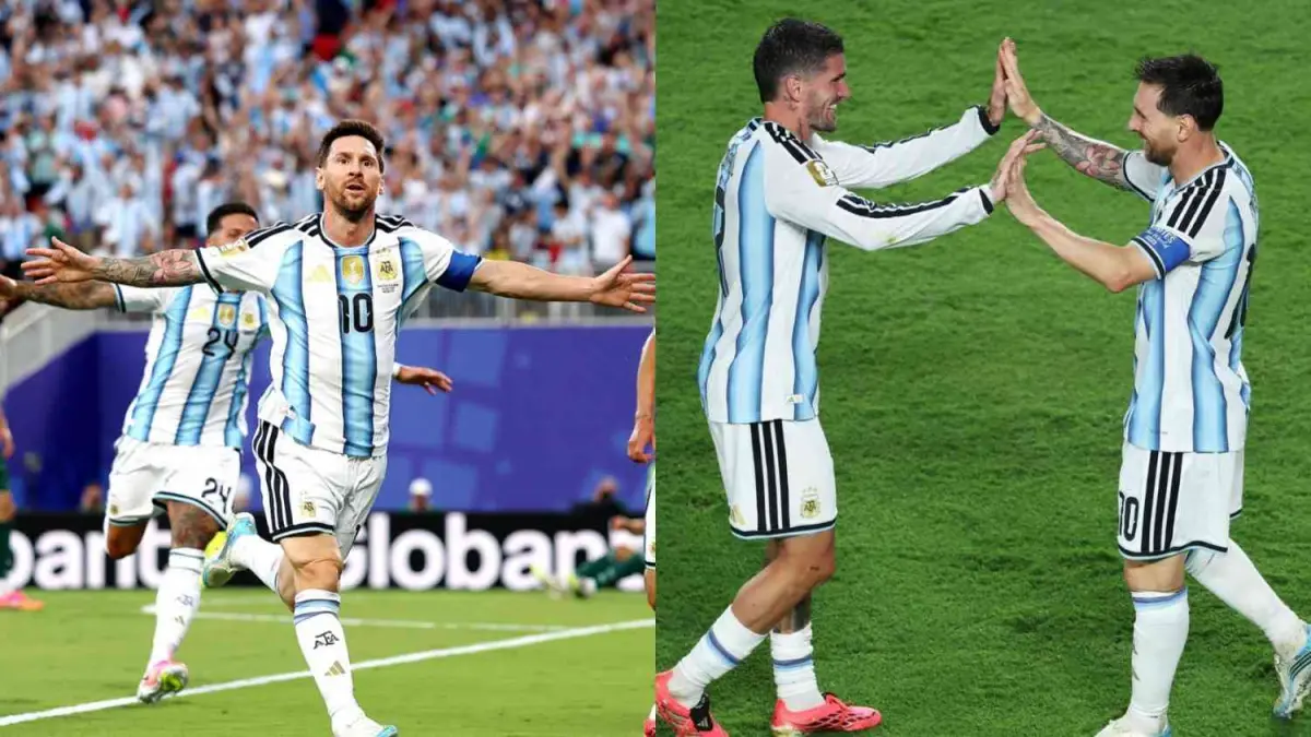 Messi dalam pertandingan ARgentina vs Aljazair (instagram/afaseleccion)