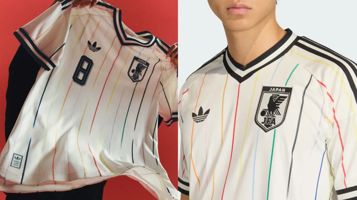 Jersey tandang Jepang mencatat penjualan 29 kali lipat di Piala Dunia 2026 (X @fashionsnap & adidas.co)
