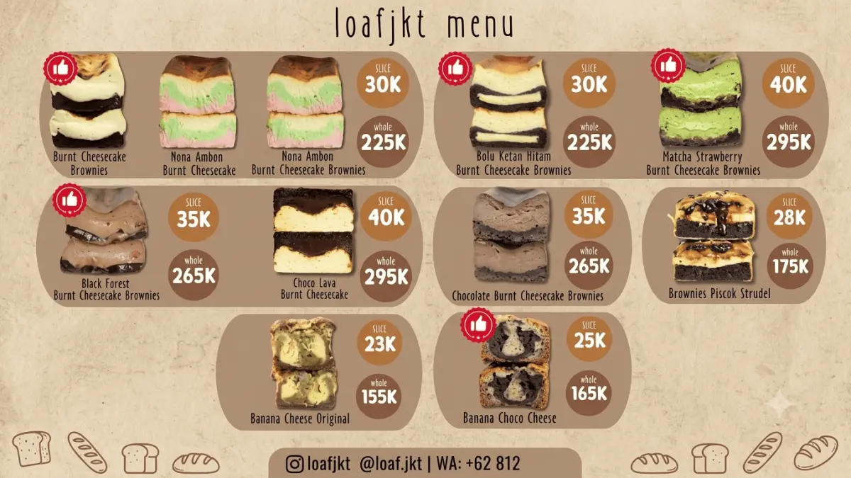 Menu LoafJKT (LoafJKT / Instagram)