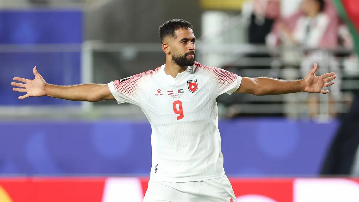 Ali Olwan menoreh sejarah pencetak gol pertama Yordania di Piala Dunia 2026. (X: @FIFAWorldCup)