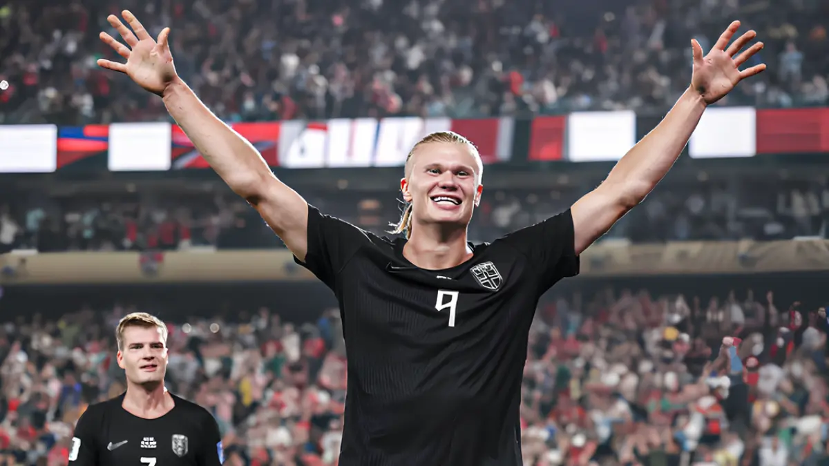 Gol Piala Dunia dalam karier Erling Haaland (Sumber: X @SportsCenter)