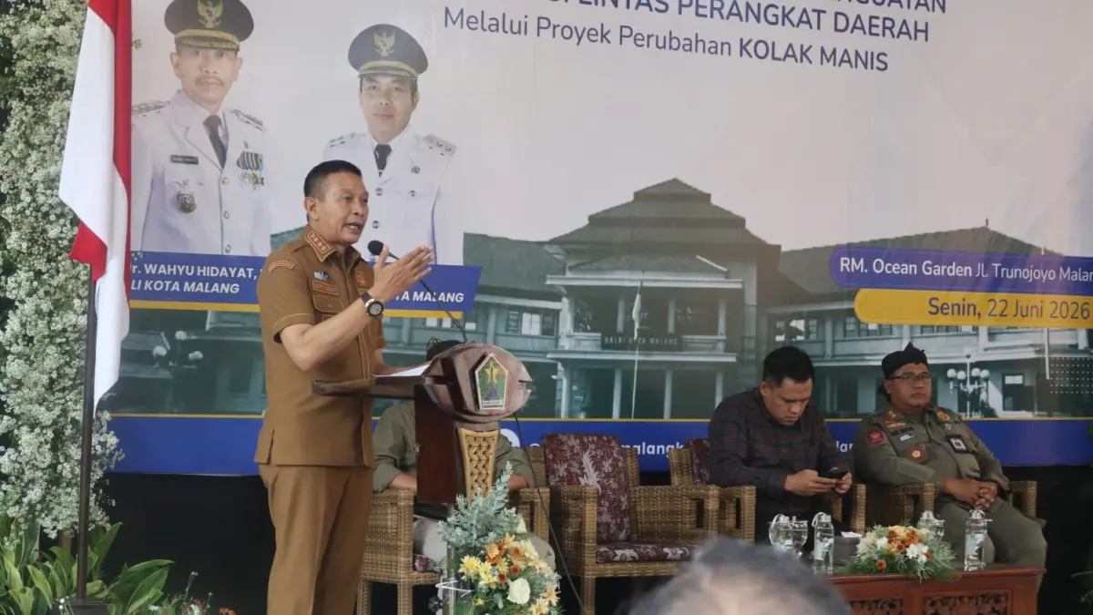 TEGAS: Wali Kota Malang Wahyu Hidayat saat memberi sambutan.