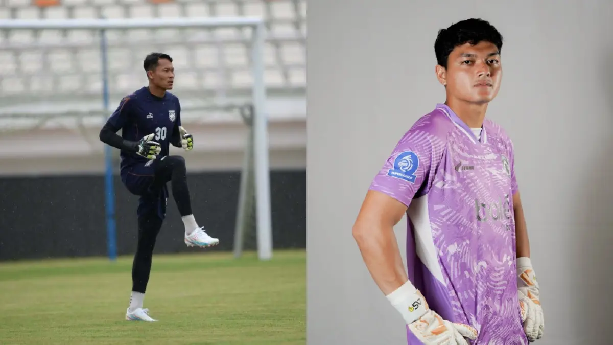 Dua kiper Arema FC Syahrul Trisna dan Adi Satryo. (Istimewa)