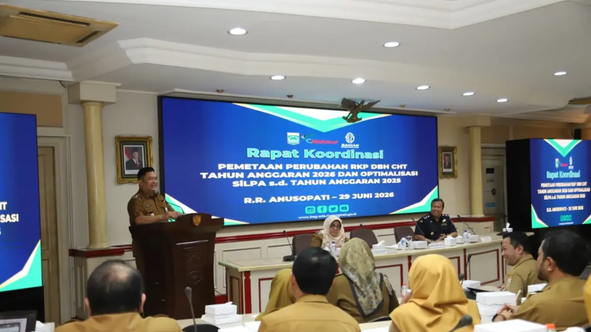DIBAHAS: Rakor pemetaan perubahan Rancangan Kegiatan dan Penganggaran (RKP) Dana Bagi Hasil Cukai Hasil Tembakau (DBHCHT) 2026 dan optimalisasi Sisa Lebih Perhitungan Anggaran (SiLPA) 2025, siang tadi (29/6).