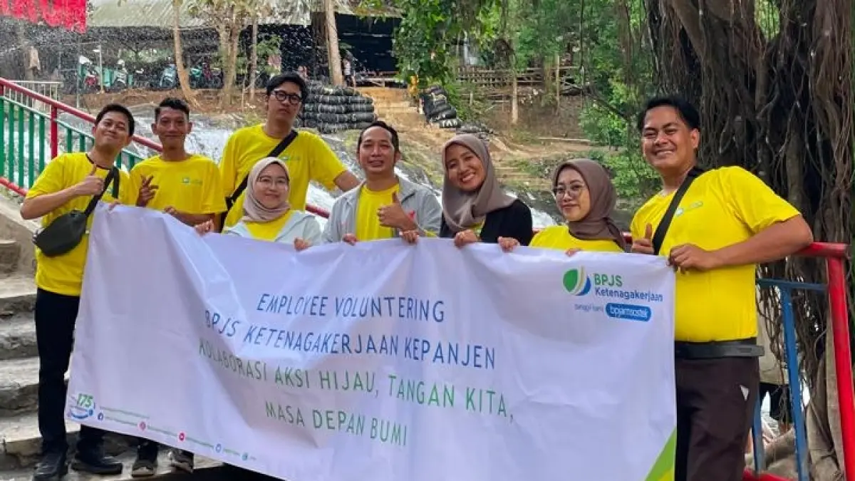 PEDULI: Insan BPJS Ketenagakerjaan (BPJAMSOSTEK) Kantor Cabang Kepanjen menggelar kegiatan Employee Volunteering bertajuk Go Green, Kamis lalu (25/6).