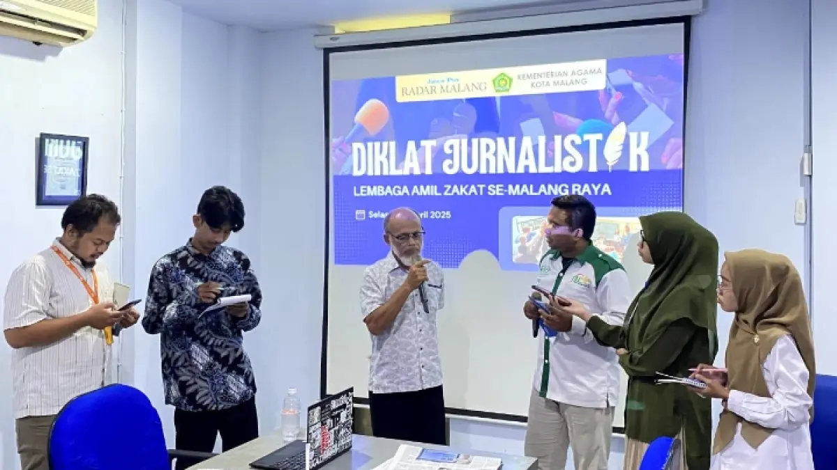 ANTUSIAS  Semangat Lembaga Amil Zakat (LAZ) mengikuti Diklat Jurnalistik yang diadakan Jawa Pos Radar Malang, pada 2025 lalu.