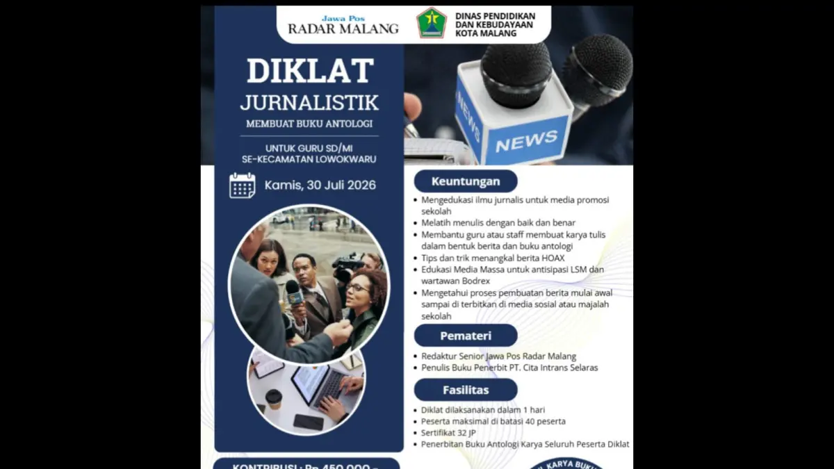 SEGERA: Diklat Jurnalistik Guru SD/MI Kecamatan Lowokwaru kembali digelar akhir bulan ini.