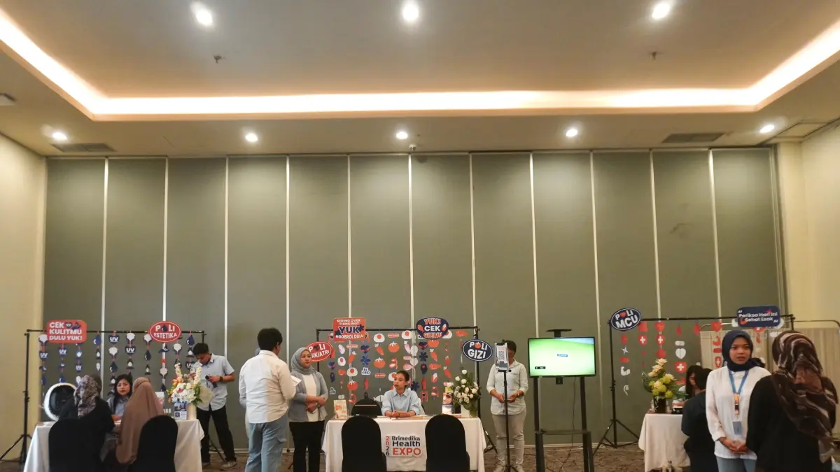 INOVATIF: Pelayanan beberapa Poli dari RSU Brimedika Malang saat Brimedika Health Expo 2026 di Ballroom Swiss-Belinn Malang.