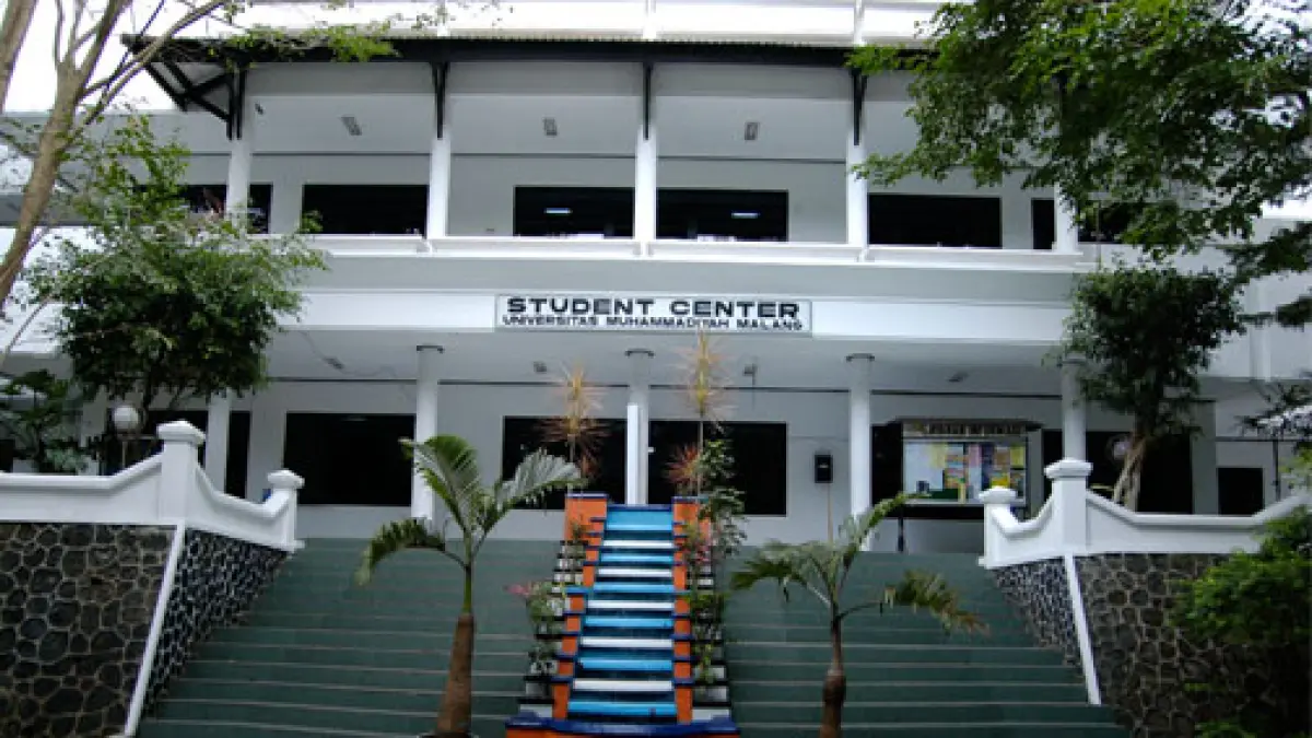 Gedung Student Center sebagai salah satu fasilitas yang disediakan oleh Universitas Muhammadiyah Malang (Sumber: Program Studi Ekonomi Syari