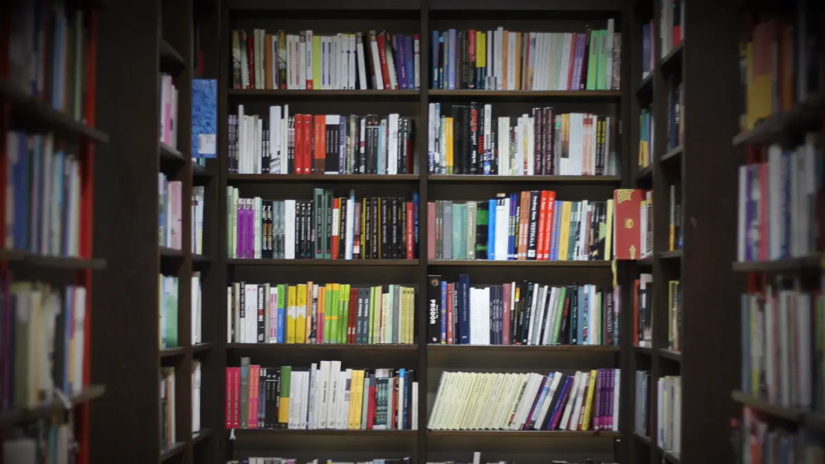 Ilustrasi rak buku di perpustakaan. Perpusnas menyebut pemangkasan anggaran membuat sejumlah program literasi, termasuk distribusi buku ke desa dan lembaga pemasyarakatan, tidak dapat dilanjutkan pada 2026. (freepik)