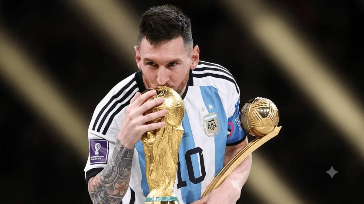 Lionel Messi meraih gelar Golden Ball. (Harian Haluan / Google)