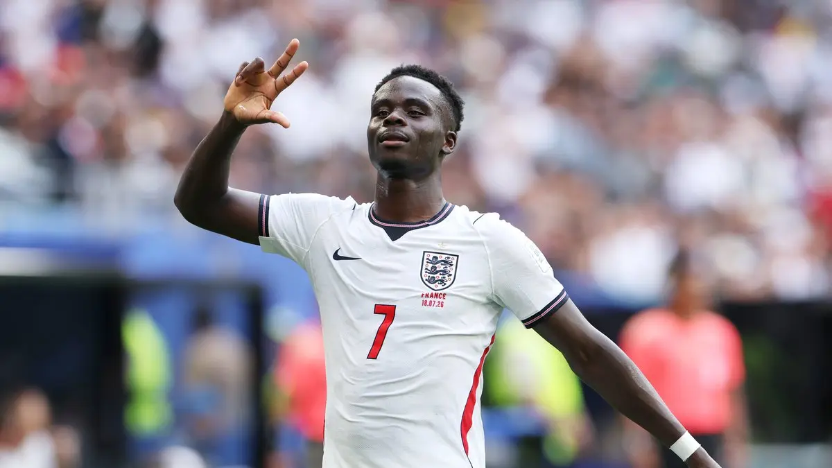 Bukayo Saka tampil luar biasa dengan mencetak hat-trick saat Inggris menaklukkan Prancis pada perebutan peringkat ketiga Piala Dunia 2026 (X @WhoScored)