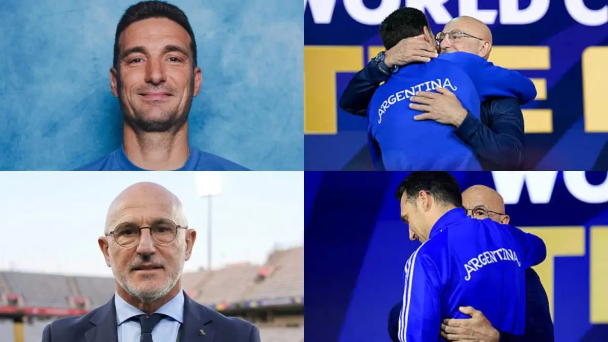 Luis de la Fuente dan Lionel Scaloni akan saling adu taktik memperebutkan trofi paling bergengsi di dunia (X/THE_SCORELINE_X)