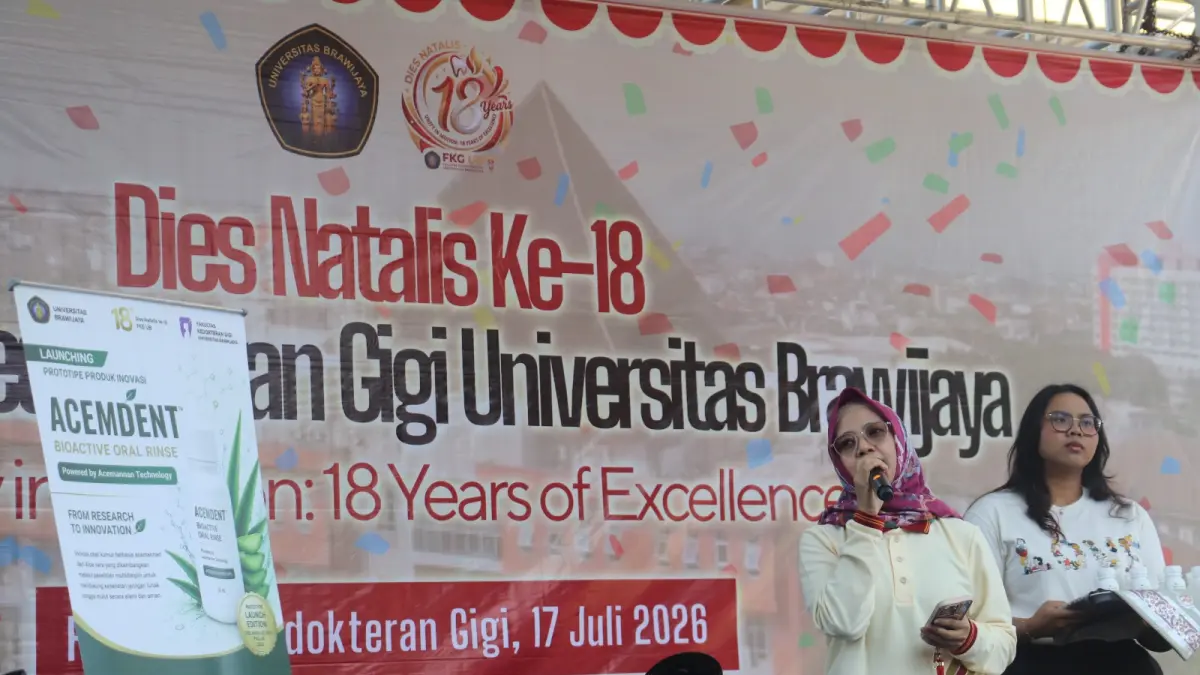SEMANGAT: Suasana perayaan Dies Natalis ke-18 Fakultas Kedokteran Gigi Universitas Brawijaya (FKG UB).