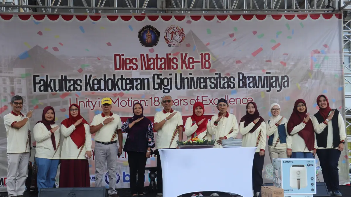 SEMARAK: Kemeriahan Dies Natalis sivitas akademika Fakultas Kedokteran Gigi Universitas Brawijaya (FKG UB) pada Jumat lalu (17/7).