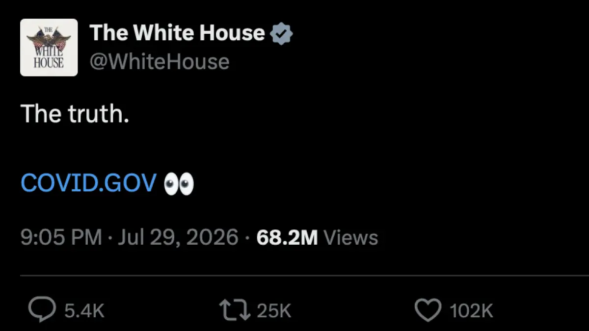 Tangkapan layar akun X @WhiteHouse