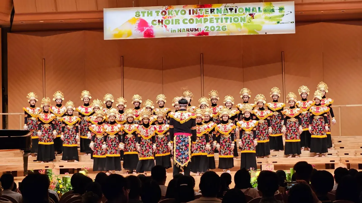 BERPRESTASI: Paduan Suara Palmae Choir 2009 tampil dalam ajang The 8th Tokyo International Choir Competition di Jepang, pada 24–26 Juli 2026.Foto: Pondok Pesantren Assalafi Al Fithrah Malang for Radar Malang