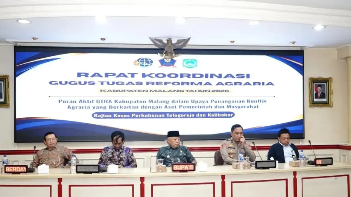  Bupati Malang H M. Sanusi mendorong percepatan pelaksanaan reforma agraria untuk menyelesaikan konflik pertanahan di Kabupaten Malang.  (Dokumen Prokopim Kabupaten Malang)