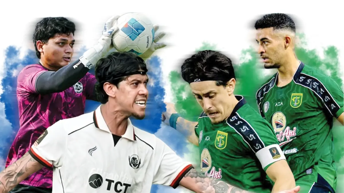 DERBI JATIM: Ketangguhan Betinho Filho dan Adi Satryo (kiri) dalam mengawal pertahanan bakal mendapat ujian berat. Dari kubu Persebaya, ada Francisco Rivera dan Jefferson Junio yang terbukti tangguh dalam tiga pertandingan grup B. 