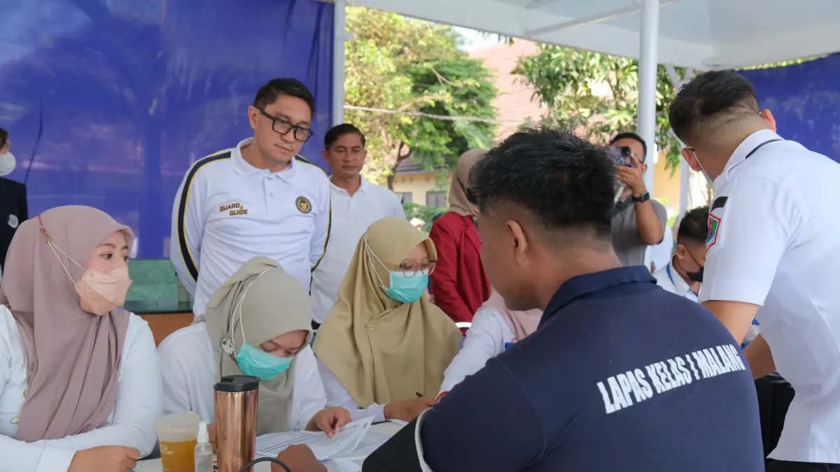 CEK: Lapas Kelas I Malang (Lowokwaru) mengadakan pemeriksaan kesehatan pada para penghuninya.