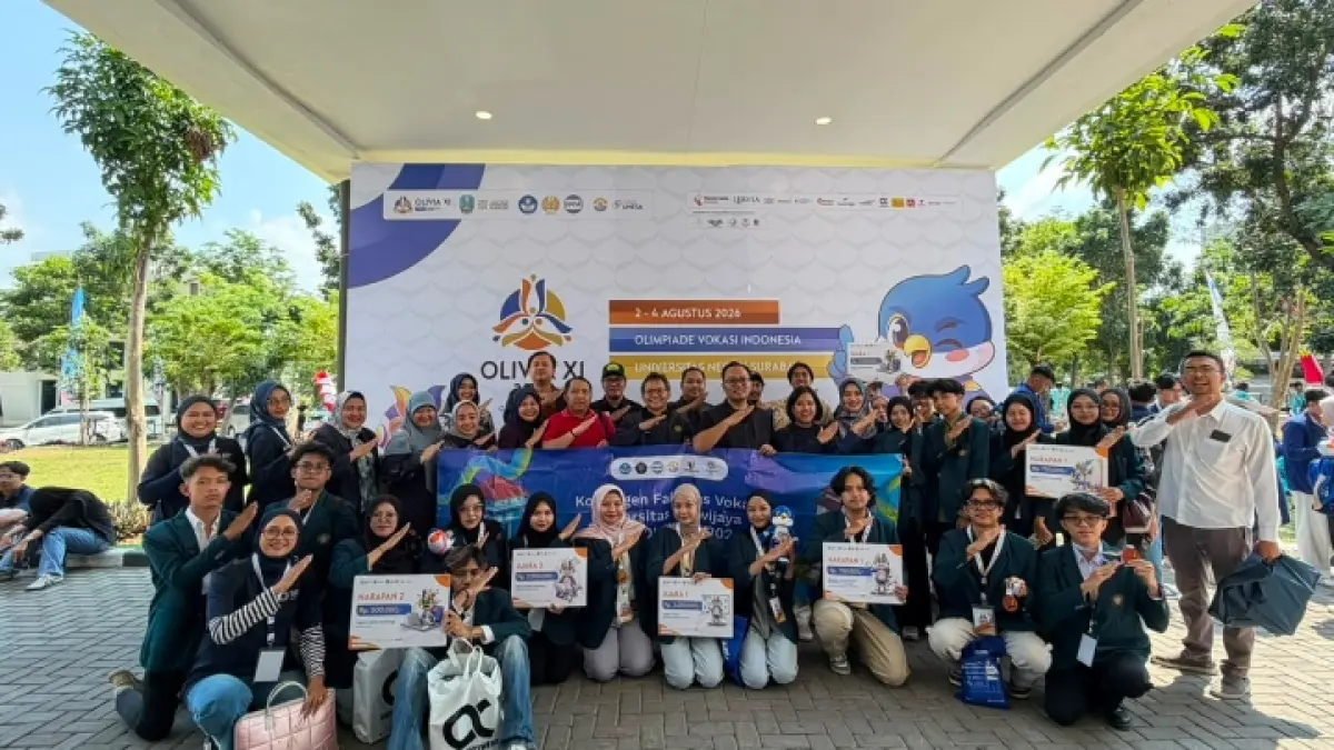 GEMILANG: Fakultas Vokasi Universitas Brawijaya (FV UB) kembali mengharumkan nama almamater di kancah nasional. Kali ini, kontingen FV UB sukses membukukan tujuh medali sekaligus dalam ajang Olimpiade Vokasi Indonesia (Olivia) XI 2026.