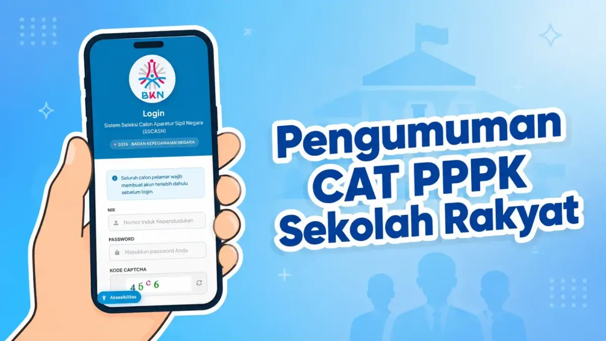 Ilustrasi pengumuman hasil Seleksi Kompetensi CAT PPPK Sekolah Rakyat 2026 melalui portal SSCASN BKN. (Foto: ngaringan.id)