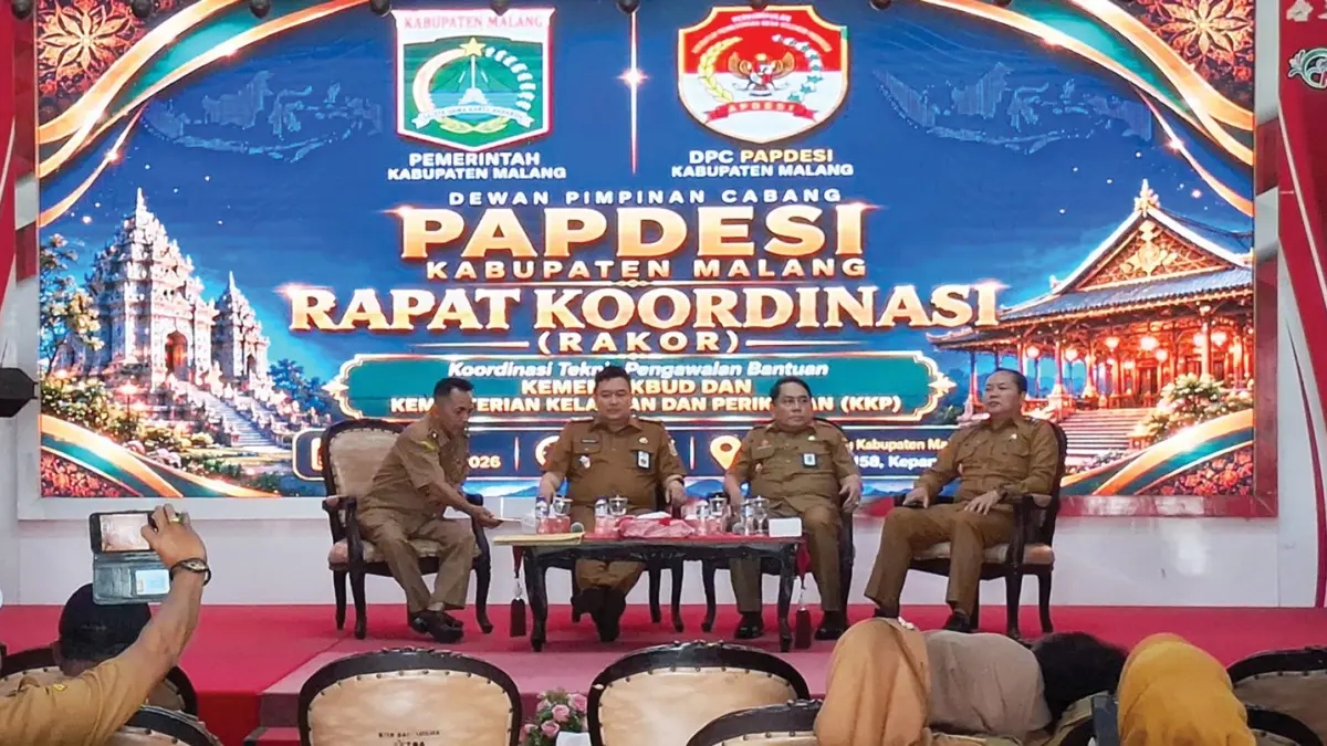 Rakor Papdesi di Pendapa Panji Kabupaten Malang (Biyan Mudzaky Hanindito/Radar Malang)