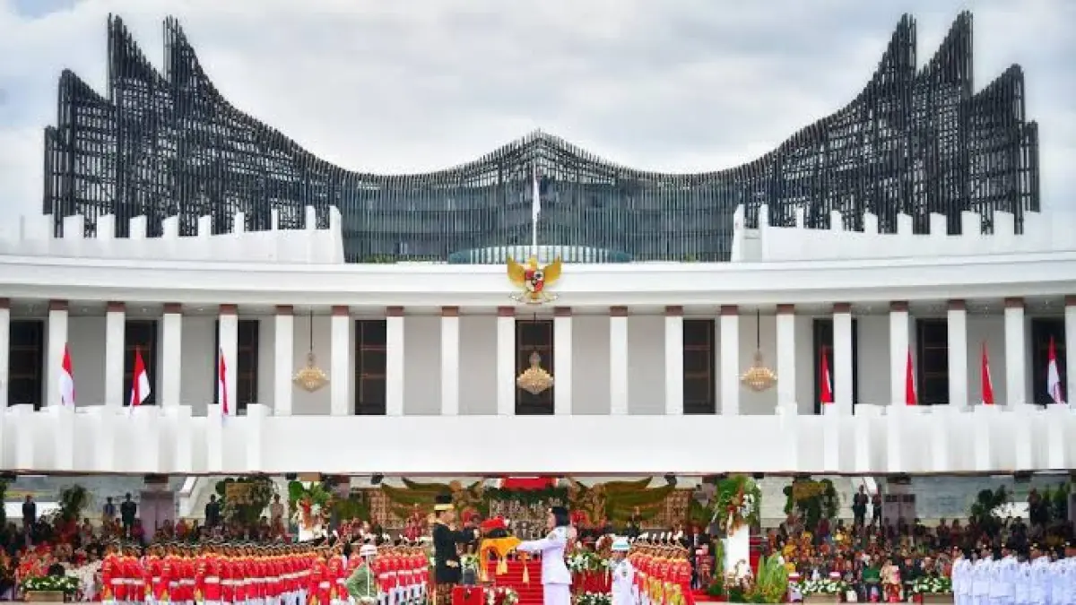 Dokumentasi upacara di IKN tahun lalu. Sumber: Sekretariat Kabinet Republik Indonesia.