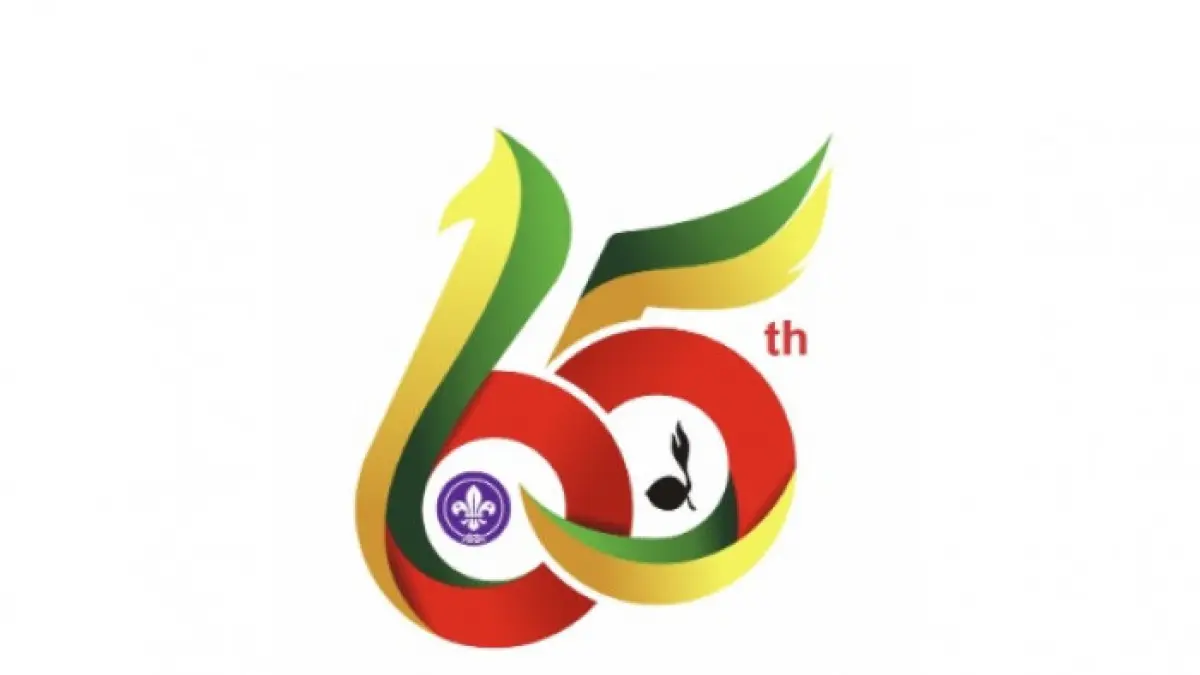 Logo resmi Hari Pramuka ke-65 Tahun 2026 dengan tema "Memantapkan Langkah Organisasi Mendukung Swasembada Pangan Menuju Indonesia Emas 2045". (Foto: Kwartir Nasional Gerakan Pramuka via jektvnews.disway.id)